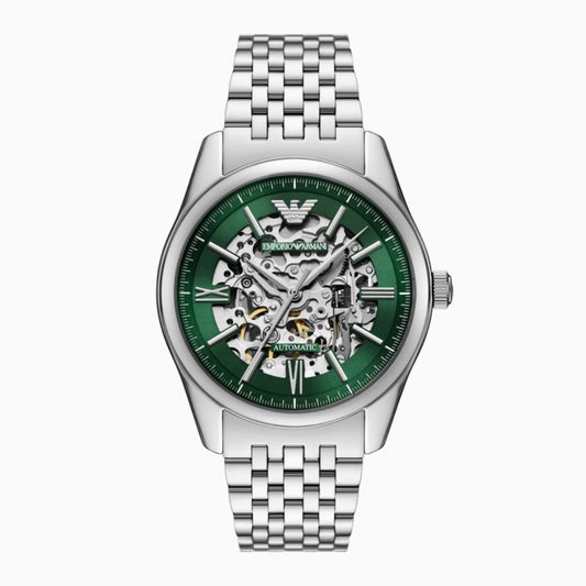 Emporio Armani Skeleton Automatic Green Dial Men's Watch - AR60091