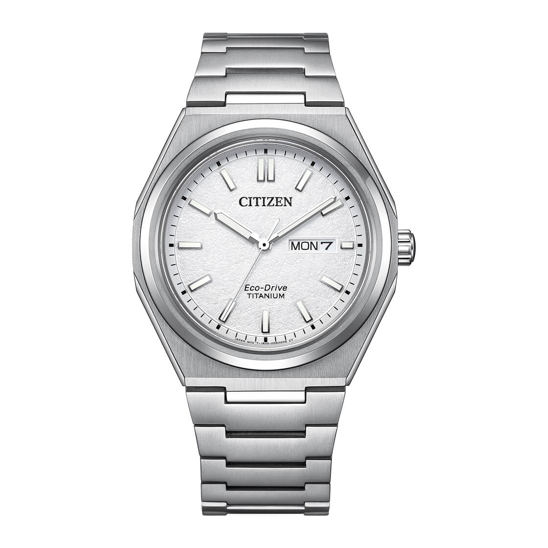Citizen Zenshin Super Titanium Eco-Drive White Dial Men's Watch- AW0130-85A