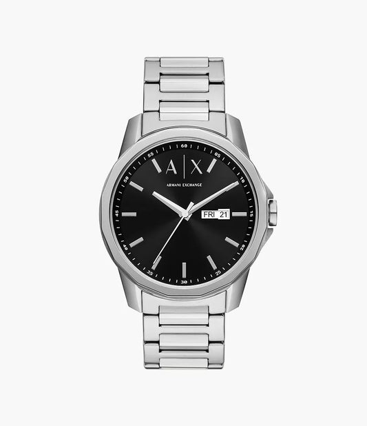 Armani Exchange Three-Hand Day-Date Black Dial Men's Watch- AX1733