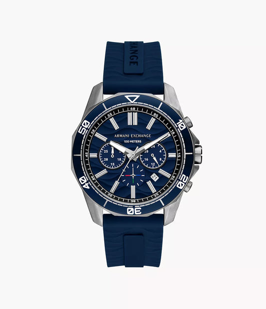 Armani Exchange Chronograph Blue Silicone Men's Watch - AX1960