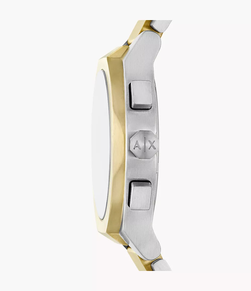 Armani Exchange Dual Tone Green Dial Men's Chronograph Watch- AX4184 ...