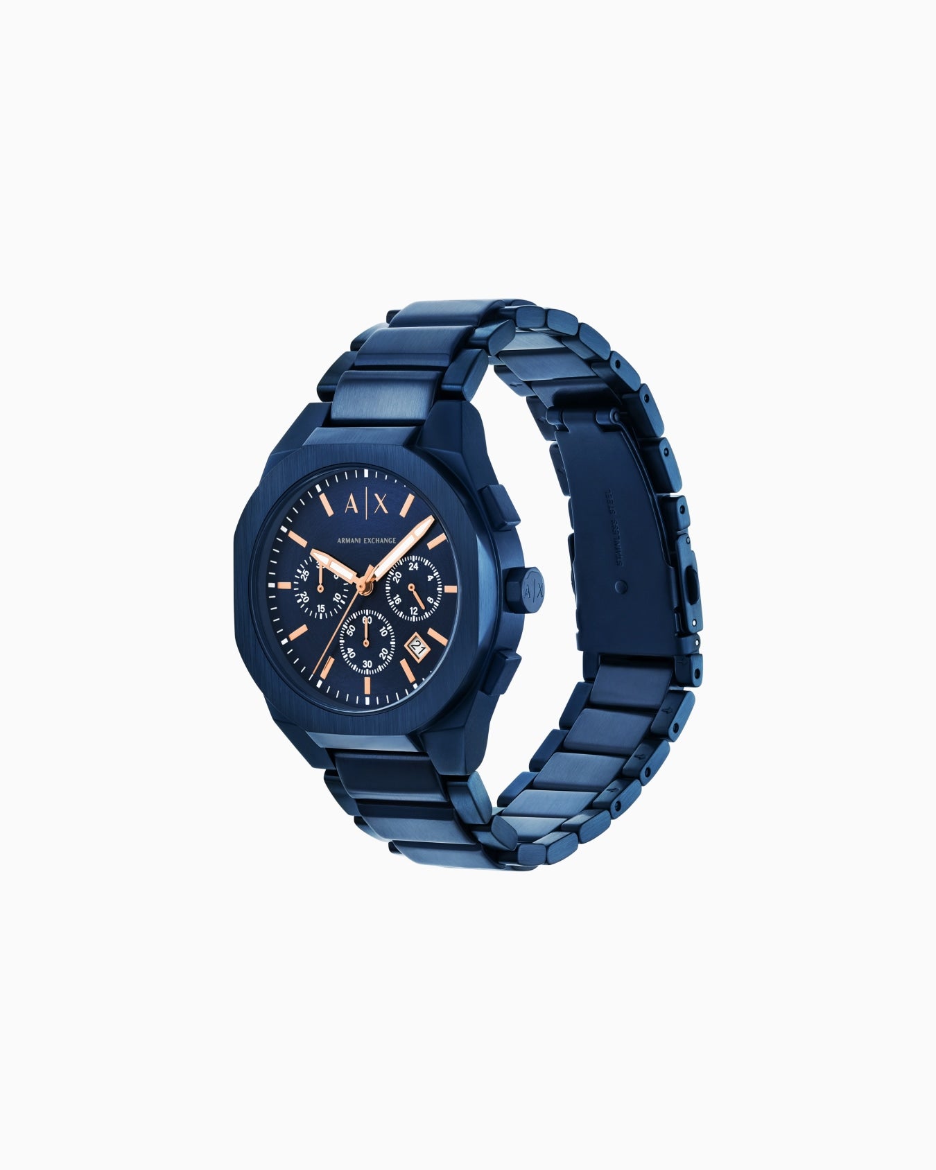 Armani Exchange Blue Ion-Plated Blue Dial Men's Watch - AX4189