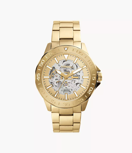 Fossil Bannon Automatic Gold Dial Men's Watch - BQ2680
