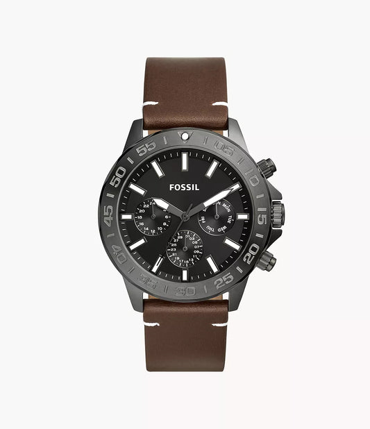Fossil Bannon Multifunction Brown Leather Men's Watch- BQ2709