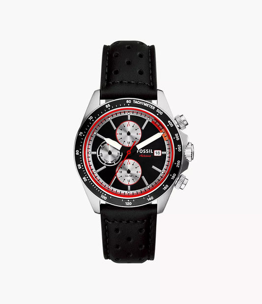 Fossil Autocross Multifunction Black Leather Men's Watch -
