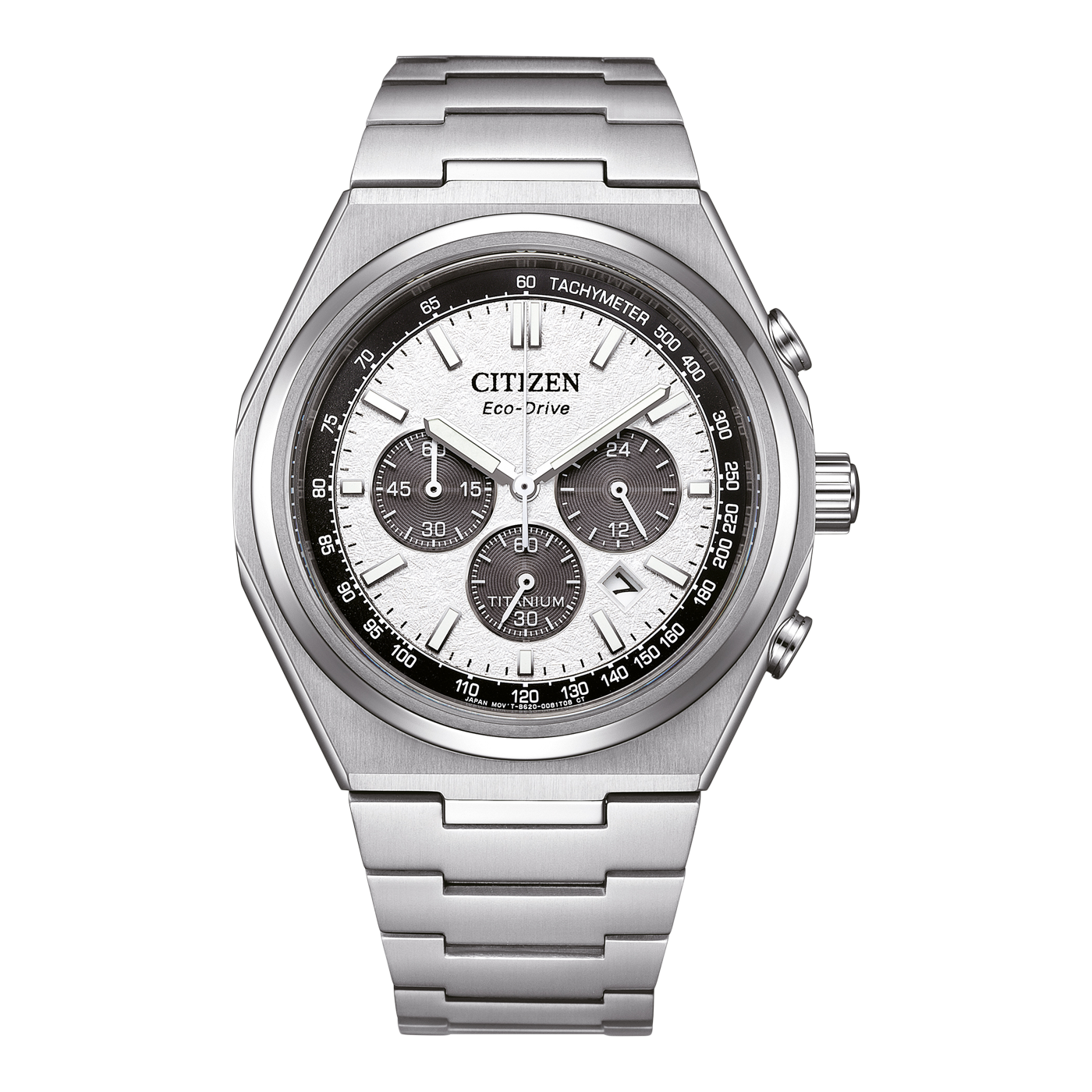 Citizen Zenshin Chrono Titanium Panda Dial Men's Watch- CA4610-85A