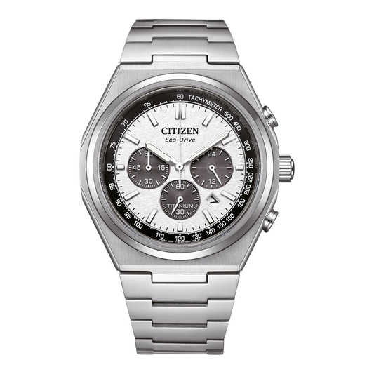 Citizen Zenshin Chrono Titanium Panda Dial Men's Watch- CA4610-85A