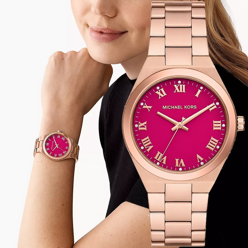 Michael Kors Lennox Rose Gold-Tone Ladies Watch- MK7462