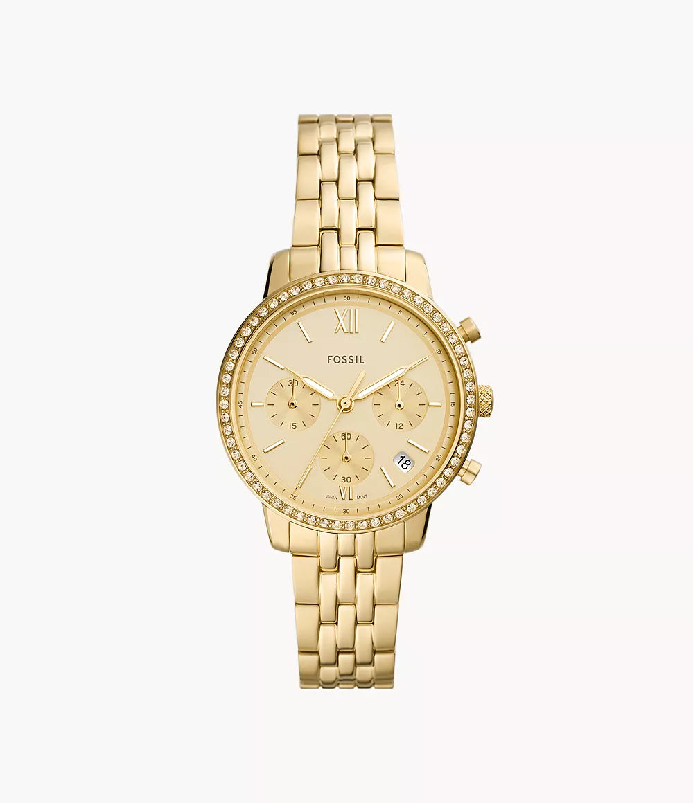 Fossil Neutra Chronograph Gold-Tone Ladies Watch- ES5219