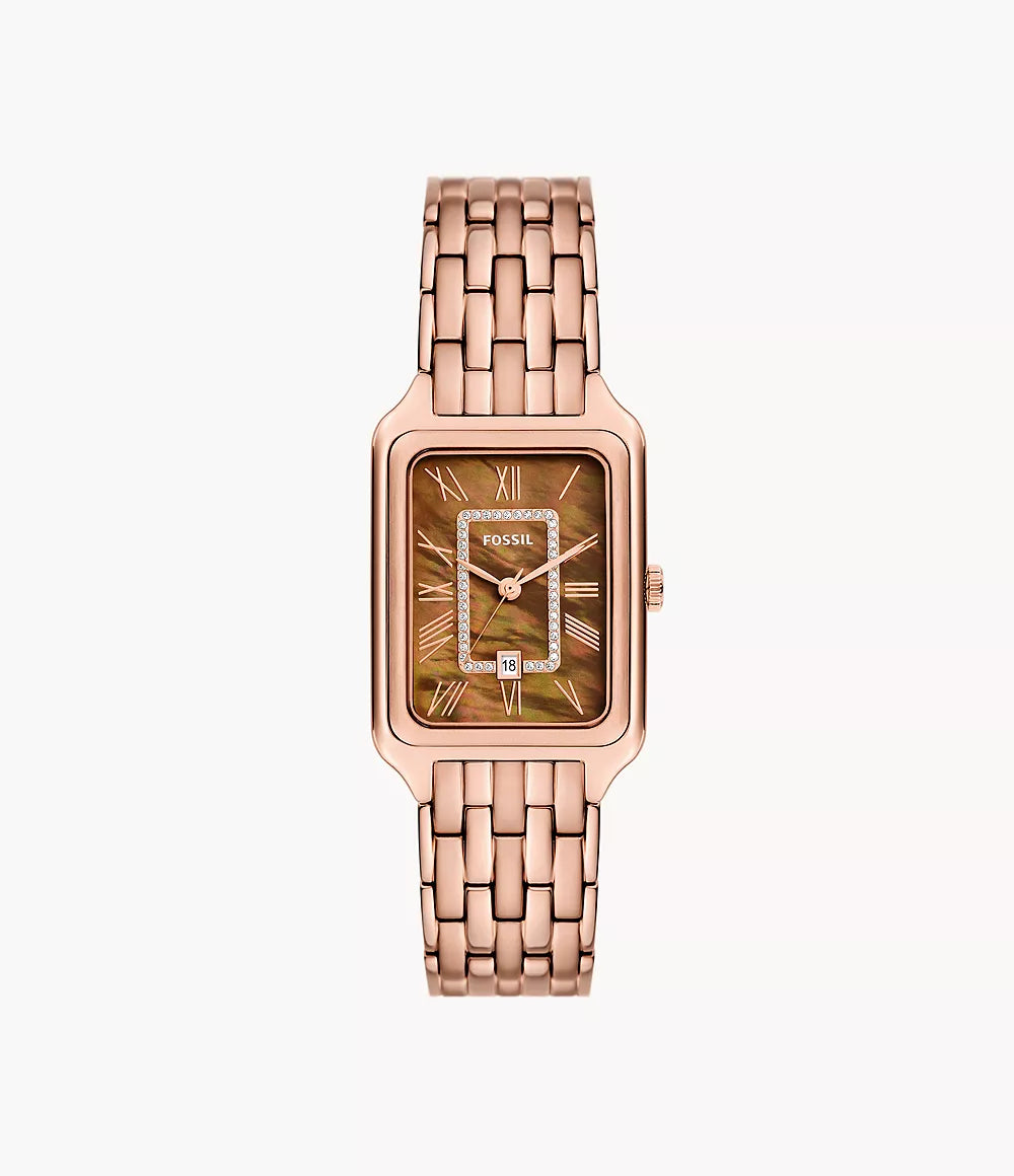 Fossil Raquel Three-Hand Date Rose Gold-Tone Stainless Steel Ladies Watch - ES5323