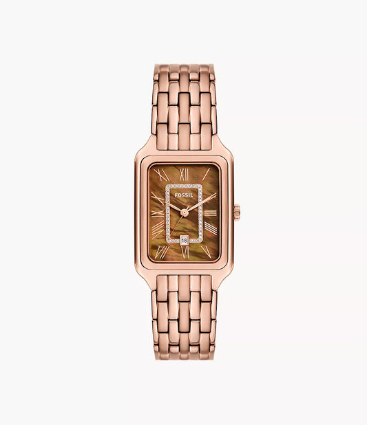 Fossil Raquel Three-Hand Date Rose Gold-Tone Stainless Steel Ladies Watch - ES5323