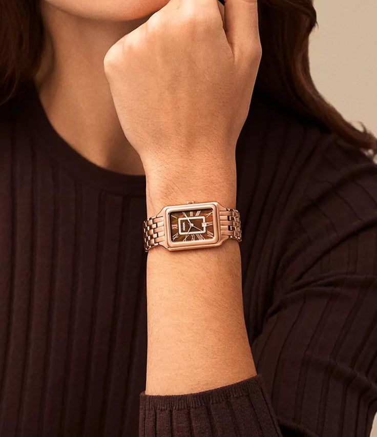 Fossil Raquel Three-Hand Date Rose Gold-Tone Stainless Steel Ladies Watch - ES5323