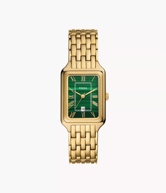Fossil Raquel Three-Hand Date Gold-Tone Stainless Steel Ladies Watch- ES5341