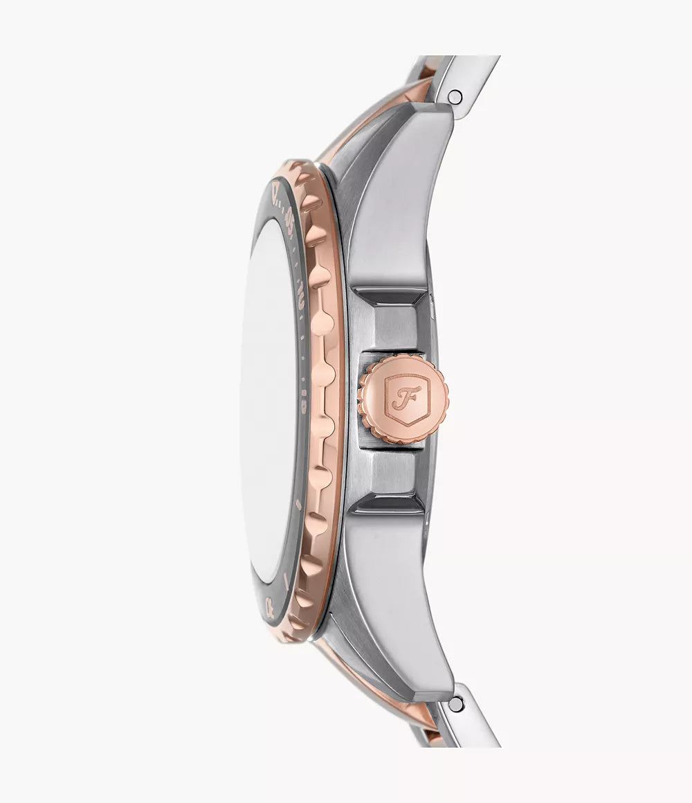 Fossil Blue Dive Three-Hand Two-Tone Stainless Steel Ladies Watch- ES5348