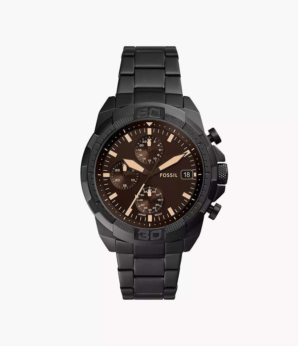 Fossil Black Bronson Chronograph Men's Watch- FS5851