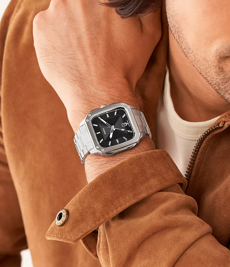 Fossil Inscription Black Dial Men's Watch - FS5933