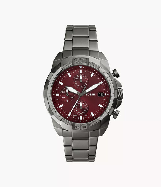Fossil Bronson Chronograph Smoke Stainless Steel Men's Watch - FS6017