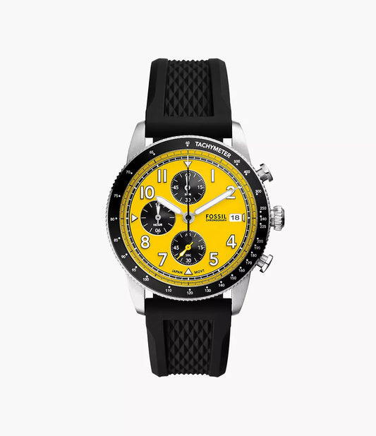 Fossil Sport Tourer Chronograph Black Silicone Men's Watch - FS6044