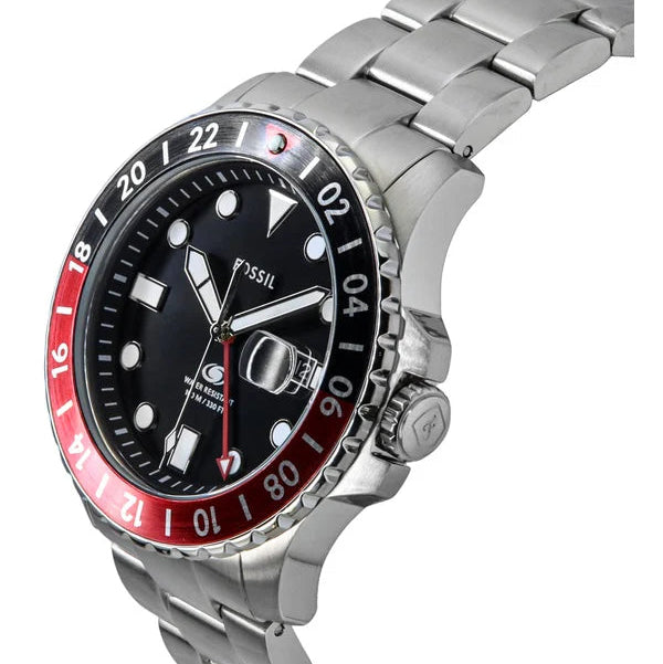 Fossil Blue GMT Black Dial Men's Watch - FS6092