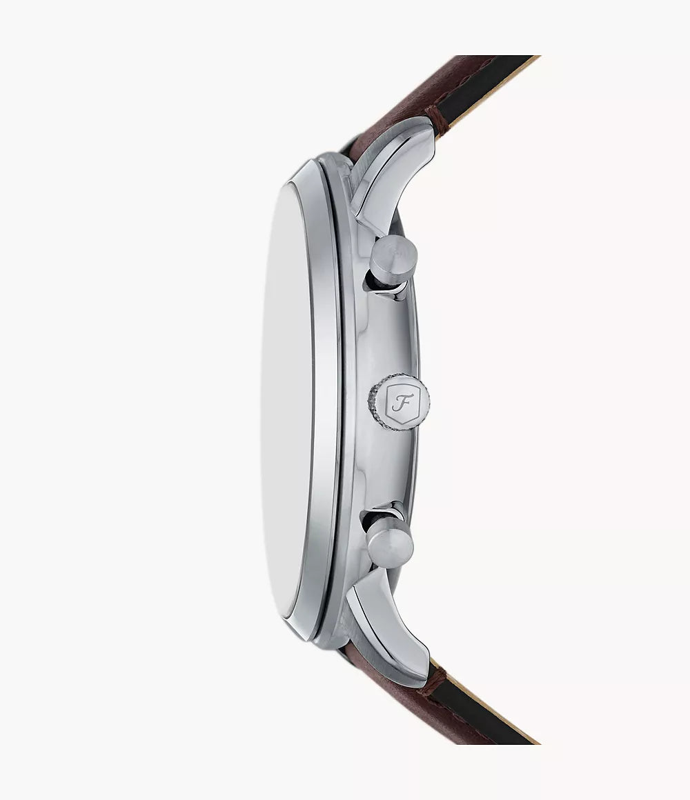 Fossil Neutra Ice Blue Dial Leather Strap Men's Watch - FS6109