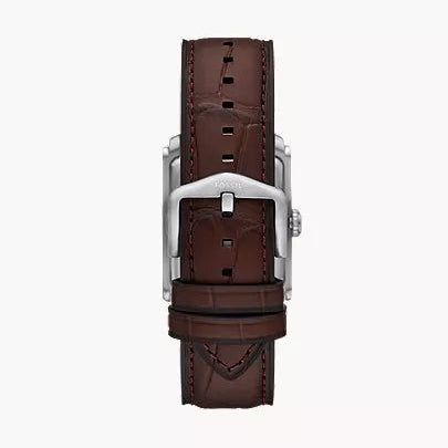 Fossil Carraway Blue Dial 30mm Leather Strap Men's Watch - FS6110