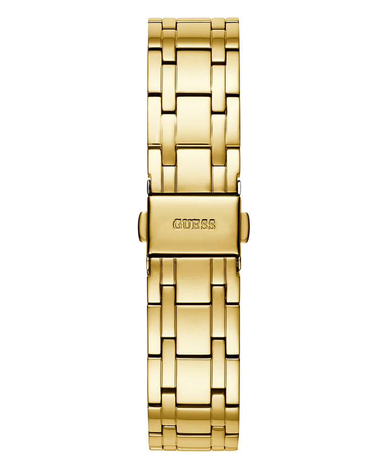 Guess Gold Tone Green Dial Three Hand Ladies Watch- GW0033L8