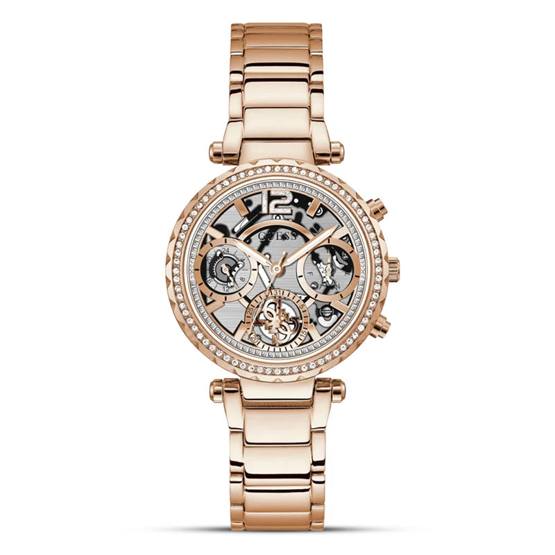 Guess Solstice Multifunction Clear Dial Ladies Watch- GW0403L3