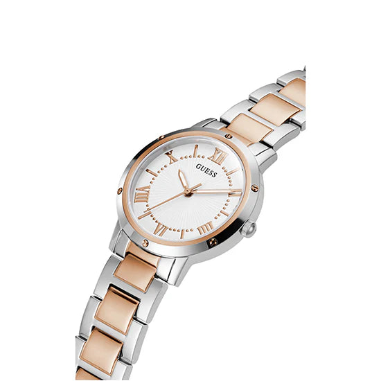Guess Dawn White Dial Two Tone Ladies Watch - GW0404L3