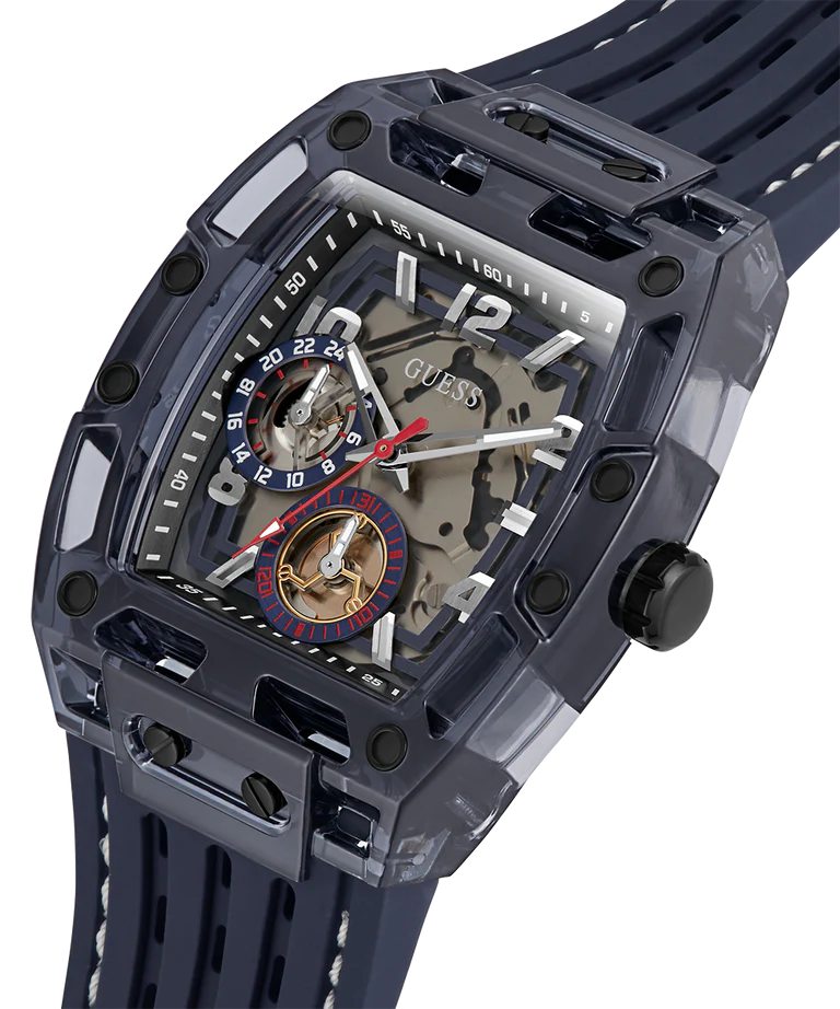 GUESS Blue Dial Silicone Strap Men's Watch - GW0499G1