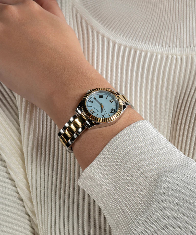GUESS Mini Luna 2-Tone Blue Dial Ladies Watch - GW0687L4