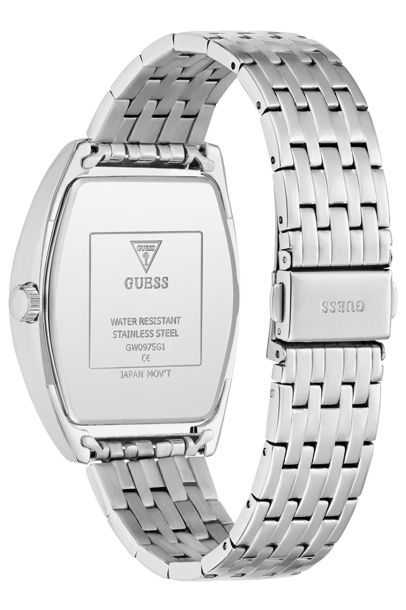 Guess Silver Tone Blue Dial Men's Watch - GW0975G1