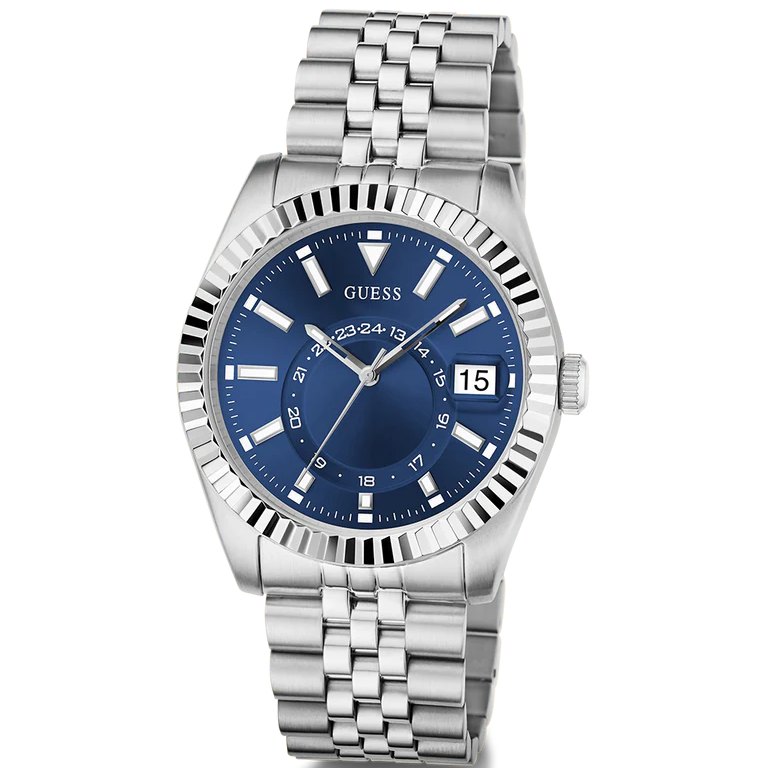 GUESS Jaden Blue Dial Silver Tone Multi-function Men's Watch - GW0977G1