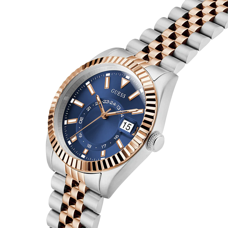 GUESS Jaden Blue Dial 2-Tone Multi-function Date Men's Watch - GW0977G5