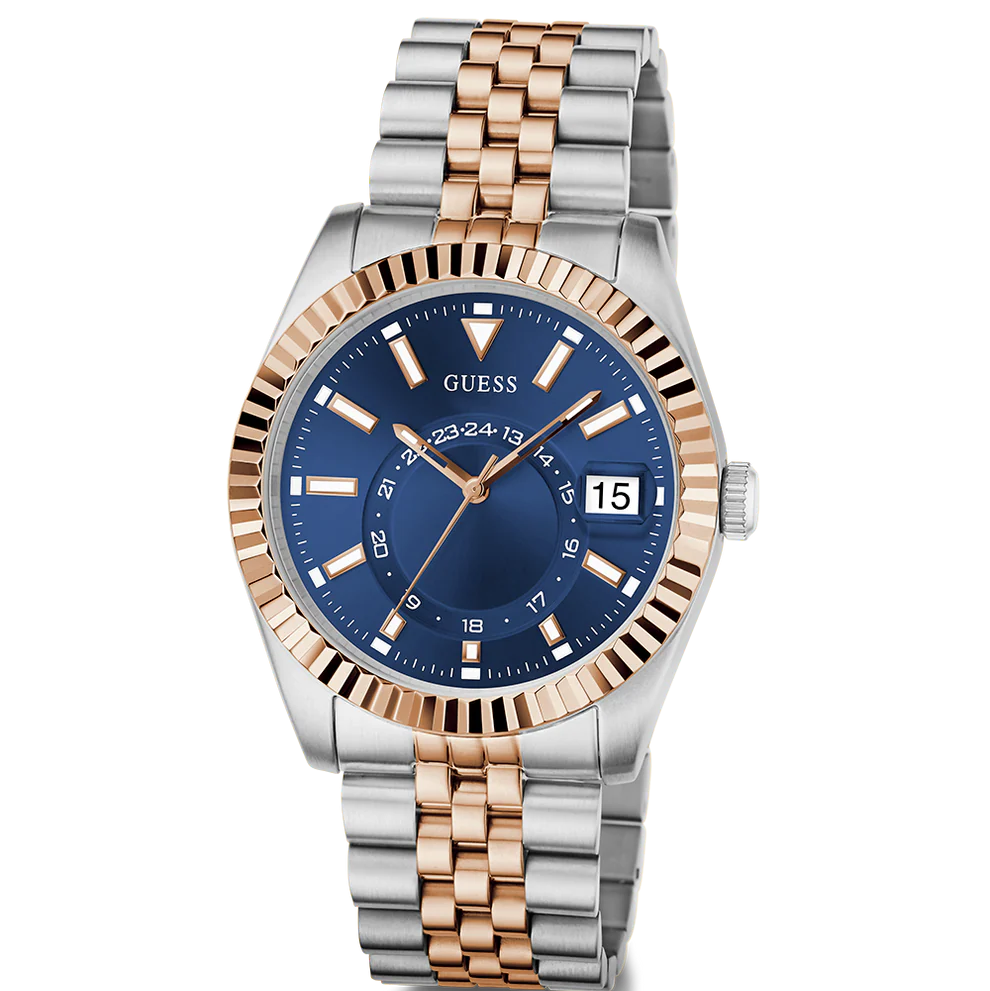 GUESS Jaden Blue Dial 2-Tone Multi-function Date Men's Watch - GW0977G5