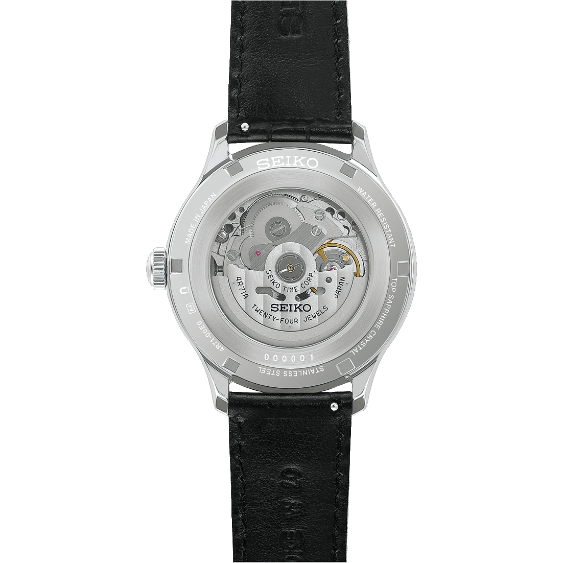 Seiko Presage Japanese Gardens Black Dial 41.8mm Open Heart Men's Watch - HCB008