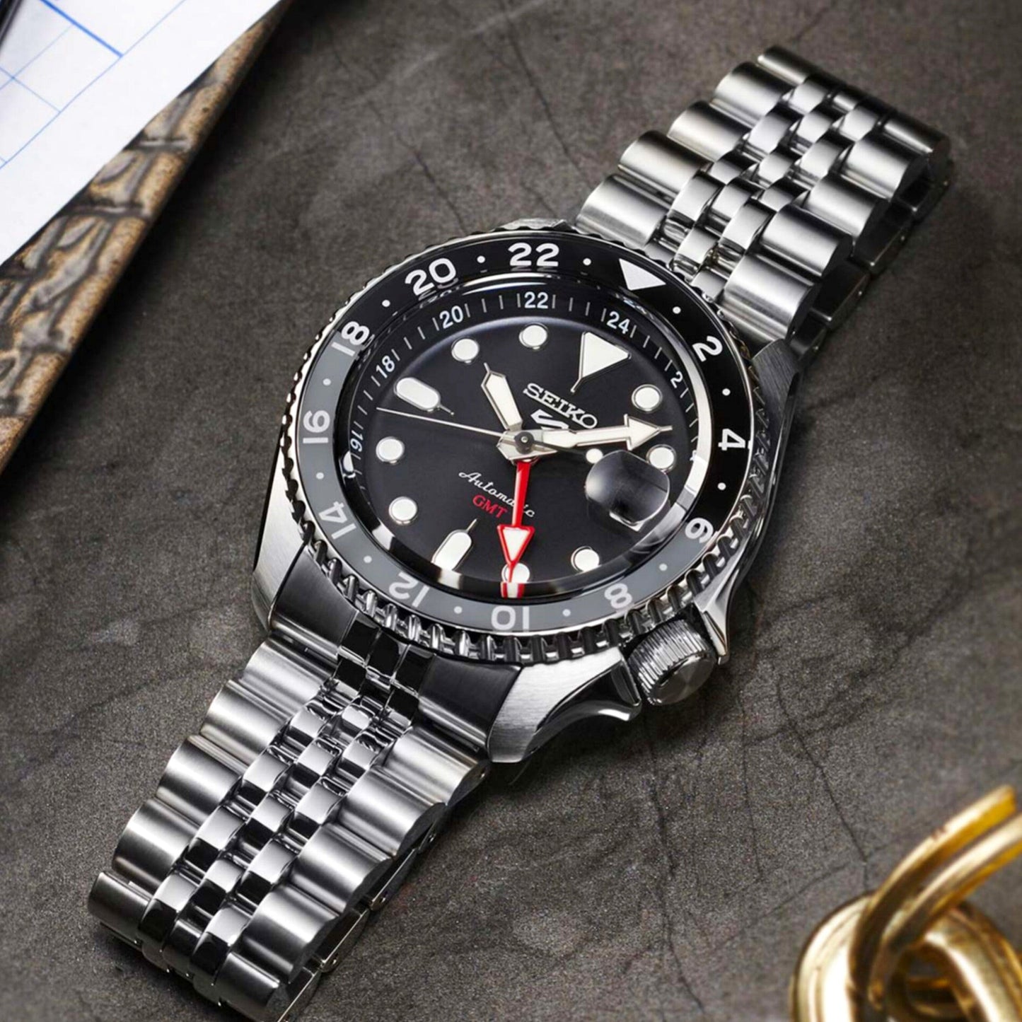 Seiko5 Sports GMT Black Dial-SSK001