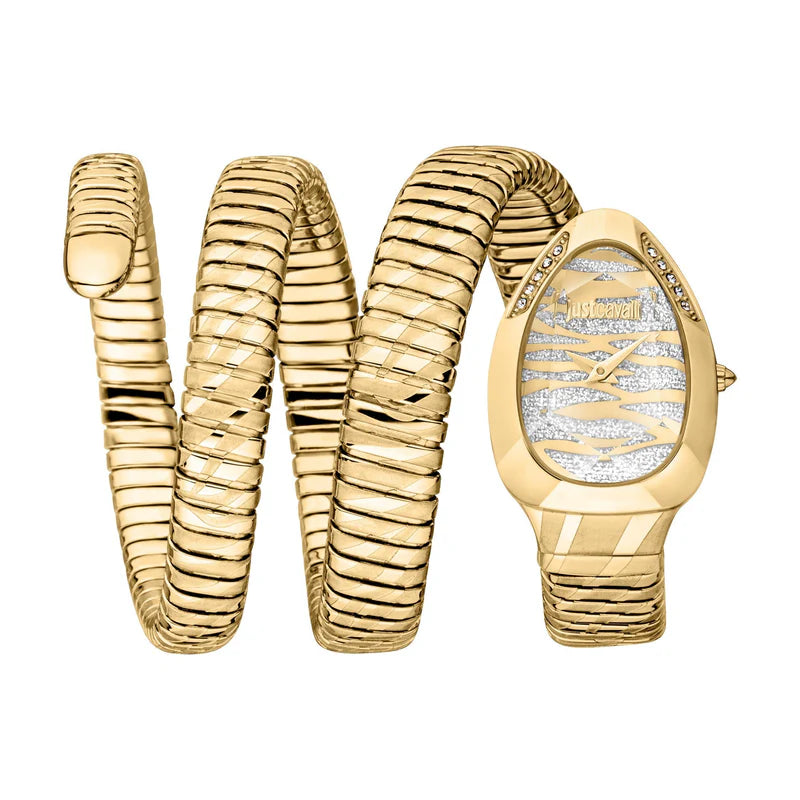 Just Cavalli Signature Snake Serpente Taglio Gold tone Ladies Watch - JC1L226M0025