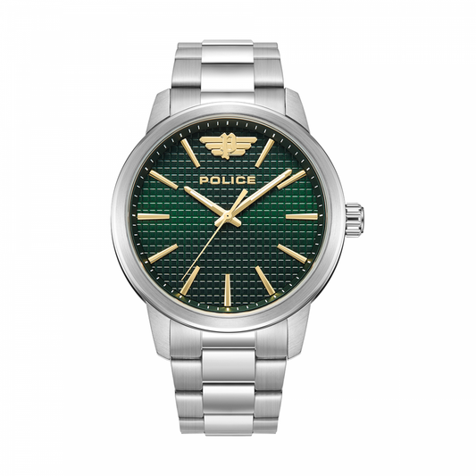 POLICE Green Dial Metal Bracelet Men's Watch-PEWJG0018401