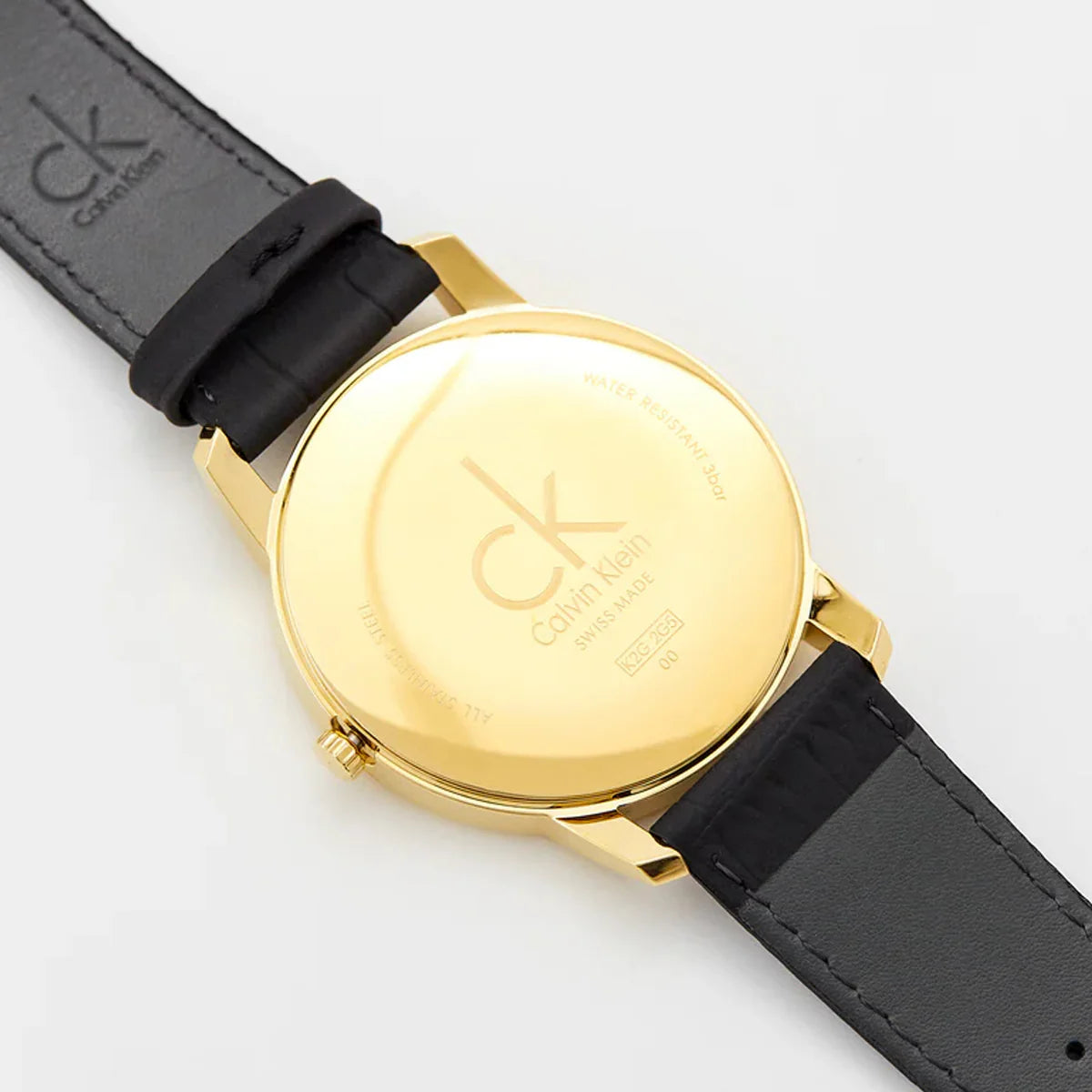 Calvin Klein Core Yellow Gold Leather Strap Men's Classic Watch- K2G2G5C6