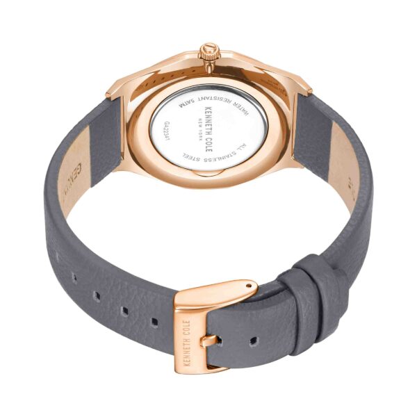 KENNETH COLE Rose Gold Leather Strap Thin Classic Men's Watch-KCWGA2234103