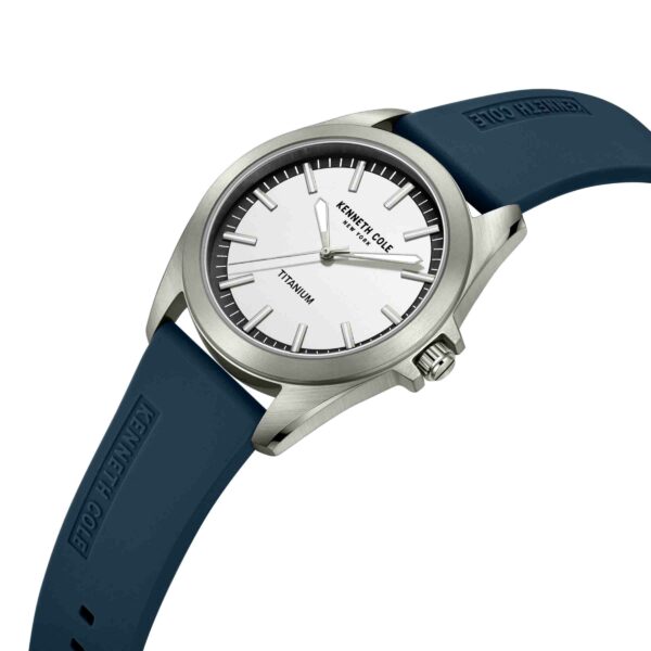 KENNETH COLE Titanium White Dial Blue Silicon Strap - KCWGM2238801