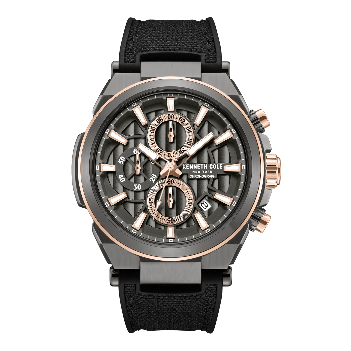 Kenneth Cole Chronograph Silicone Strap Grey Dial Men's Watch - KCWGO0065702