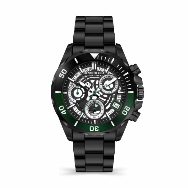 KENNETH COLE Black Dial Gray Silicon Strap Men's Watch - KCWGO2125402