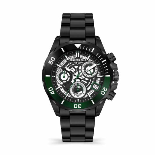 KENNETH COLE Black Dial Gray Silicon Strap Men's Watch - KCWGO2125402