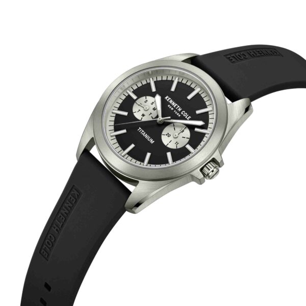 KENNETH COLE Titanium Black Dial Black Silicon Strap -  KCWGQ2238902