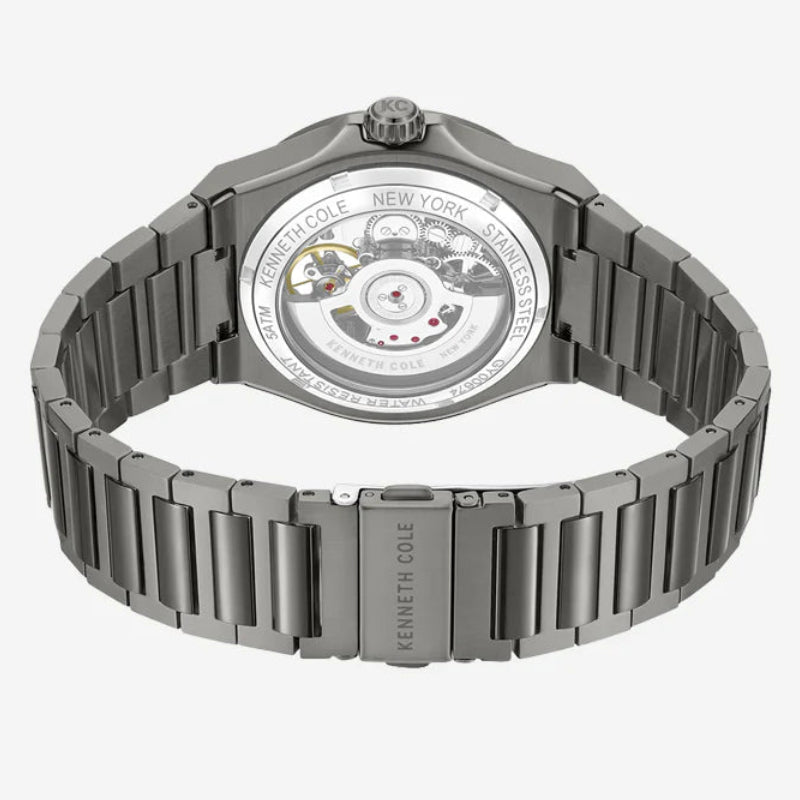 KENNETH COLE Automatic Grey Dial Open Heart Men's Watch - KCWGY0067403