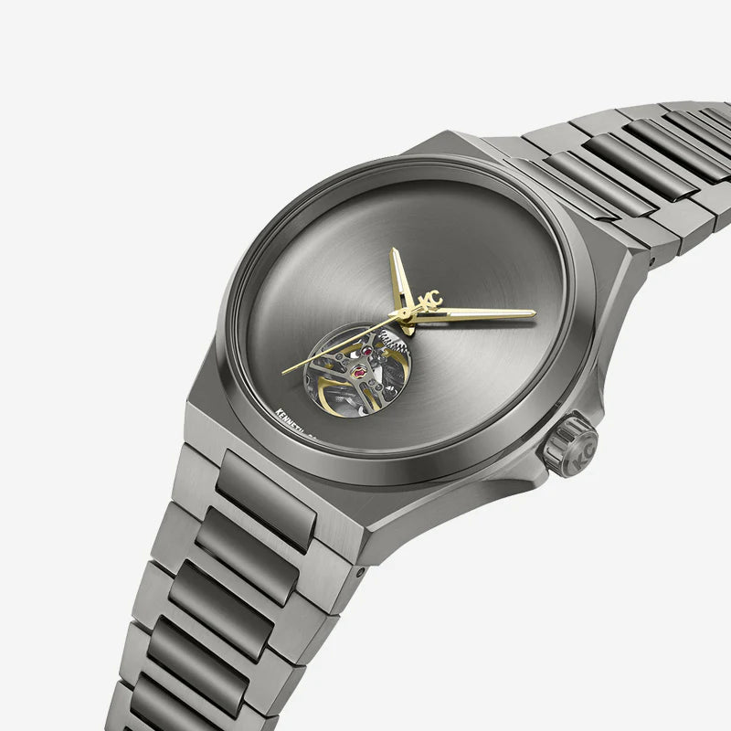 KENNETH COLE Automatic Grey Dial Open Heart Men's Watch - KCWGY0067403