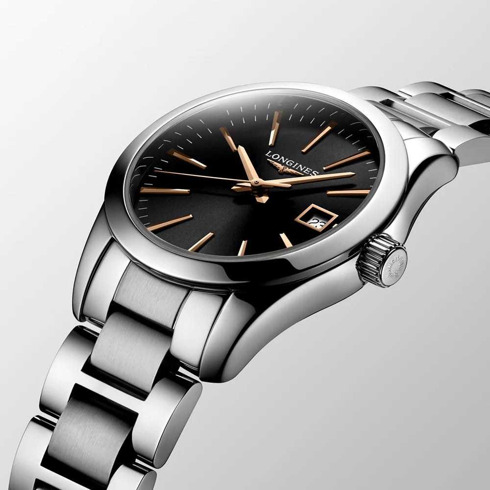 Longines Conquest Classic Black Dial 29.5mm Ladies Watch - L22864526