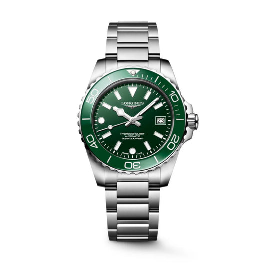 Longines HYDROCONQUEST Automatic Green Dial Ceramic Bezel 39mm Men's Watch - L37794066