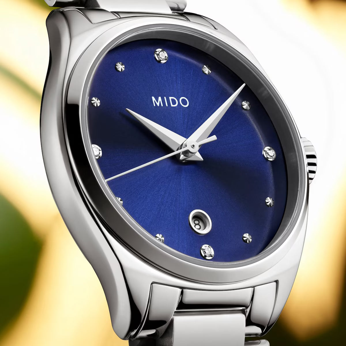 Mido Belluna Diamonds Royal Blue Dial  Ladies Watch - M024.110.11.046.00